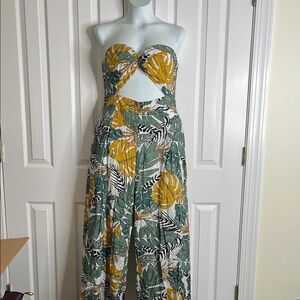 Tropical Strapless Jumpsuit